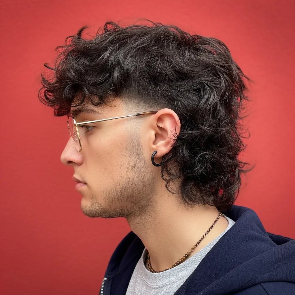 Corte de Cabelo Wolf Cut Masculino com Degradê Lateral