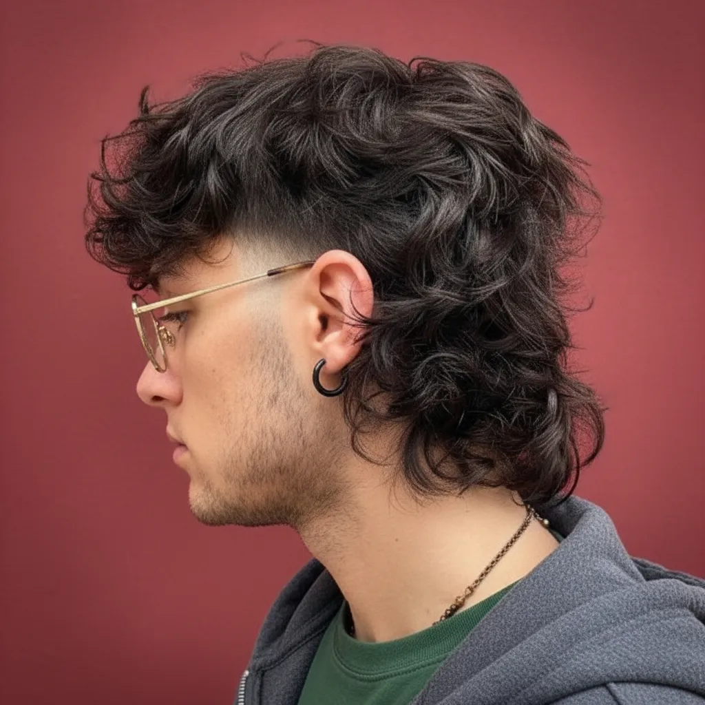 Corte de Cabelo Wolf Cut Masculino com Degradê Moderno