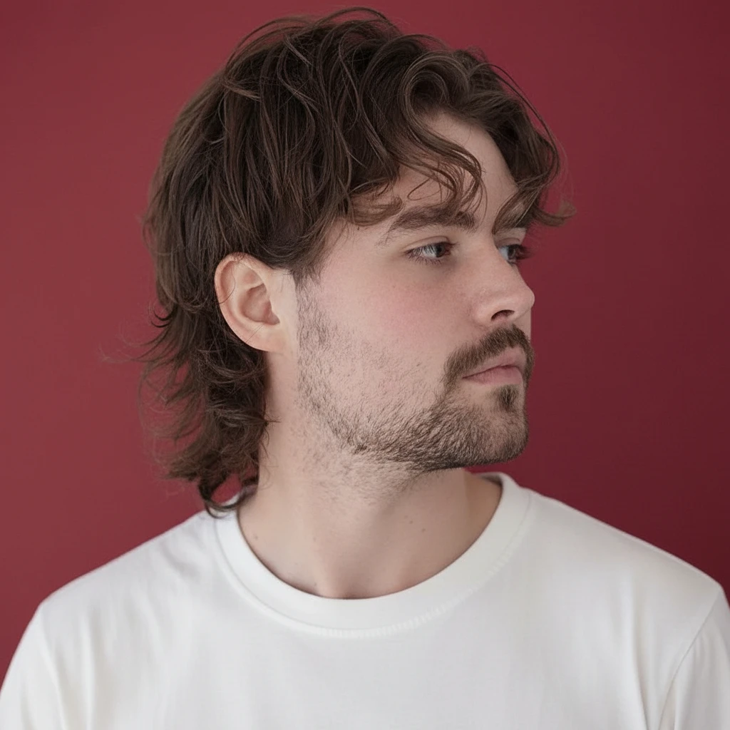 Corte de Cabelo Wolf Cut Masculino em Cabelo Liso