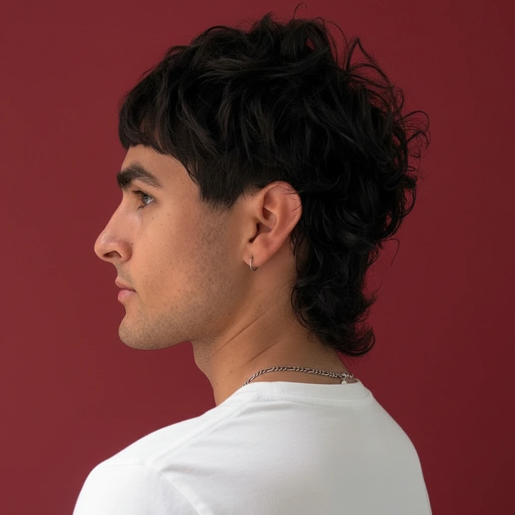 Corte de Cabelo Wolf Cut Masculino em Cabelo Ondulado