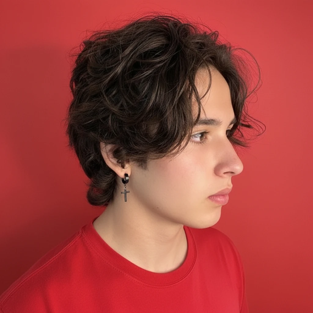 Corte de Cabelo Wolf Cut Masculino em Cabelo Ondulado